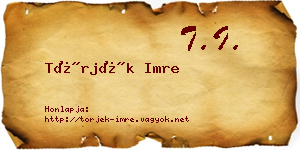 Törjék Imre névjegykártya